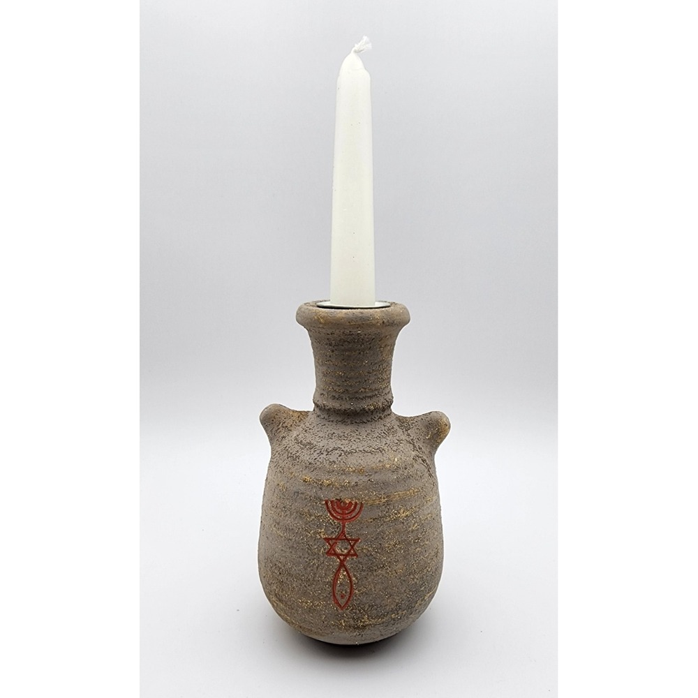 TRINITY BROADCASTING NETWORK‎ MENORAH/ STAR OF DAVID/ RELIGIOUS CANDLE POTTERY